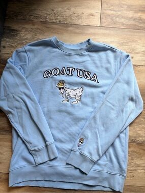 GOAT USA Light Blue Graphic Crew Sweatshirt